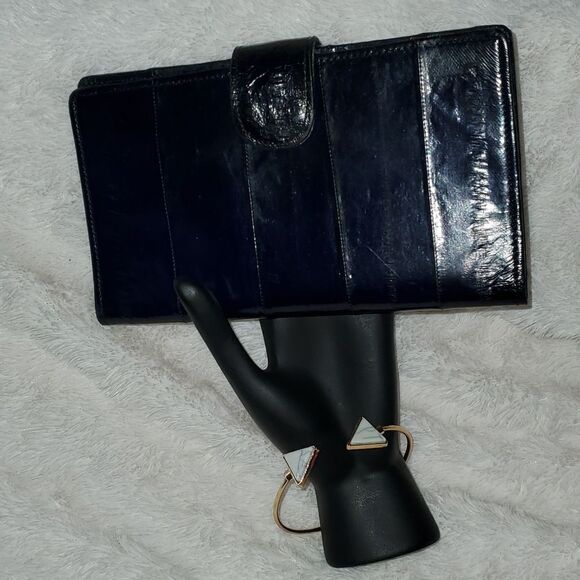 Vintage Eel Skin Checkbook Wallet - Picture 1 of 8